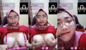 VCS Wanita Susu Gede Jilbab Pink