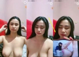 Pamer Toket Sambil Nonton Bokep